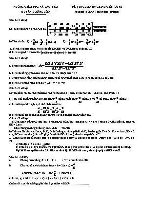 Đề thi chọn học sinh giỏi Lớp 6 môn Toán - Phòng giáo dục & đào tạo huyện Hoằng Hóa